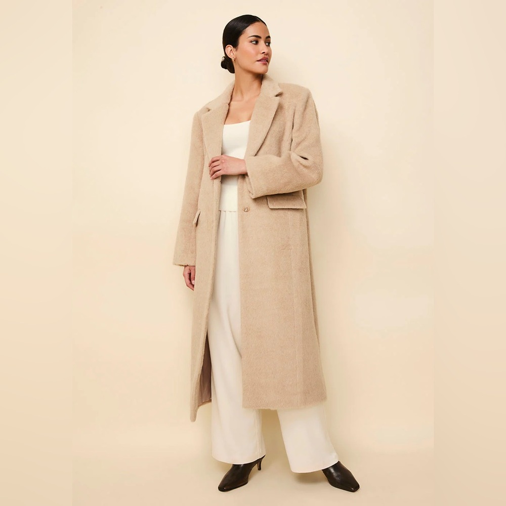 Solid and stripped Warren Coat Camel